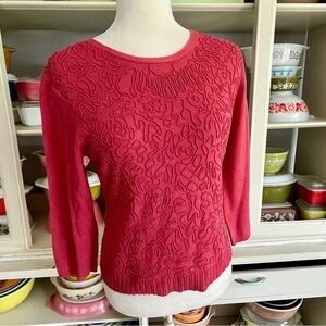 Armand Ventilo Beaded Coral Sweater - Size Large